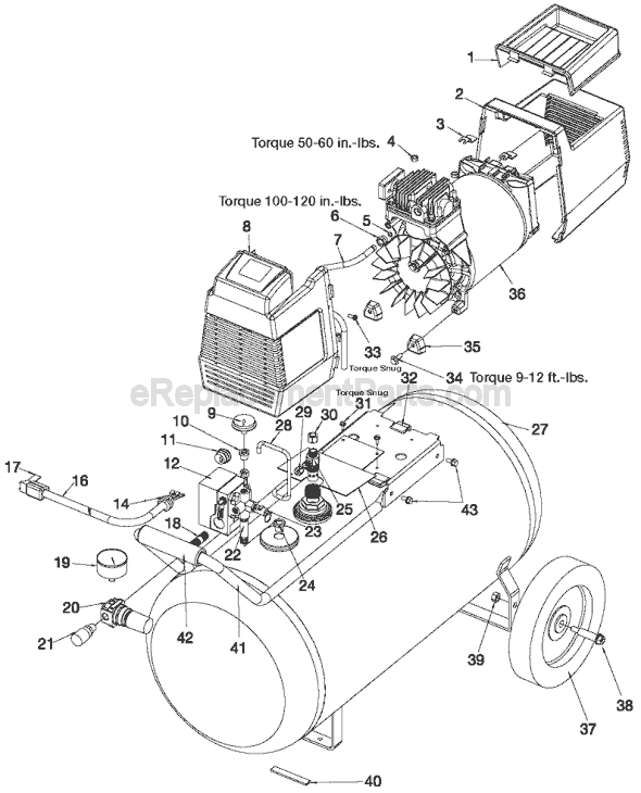 Page A Diagram and Parts List for CPF6020-W Type 0 Porter Cable Compressor